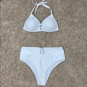 White high waisted bikini